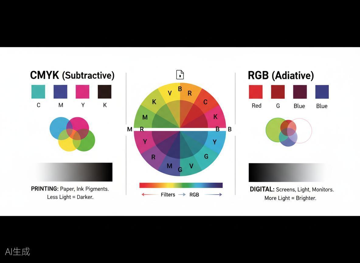 CMYK vs RGB:印刷色彩模式完全詳解