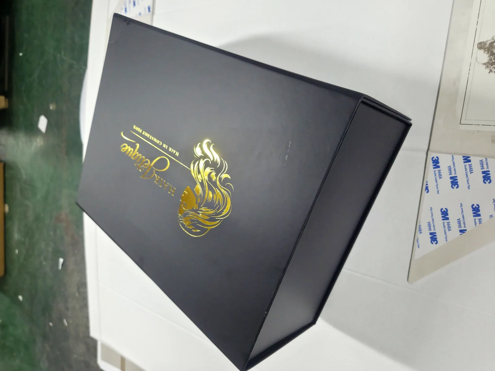 Collapsible black premium gift box — ships flat to save freight