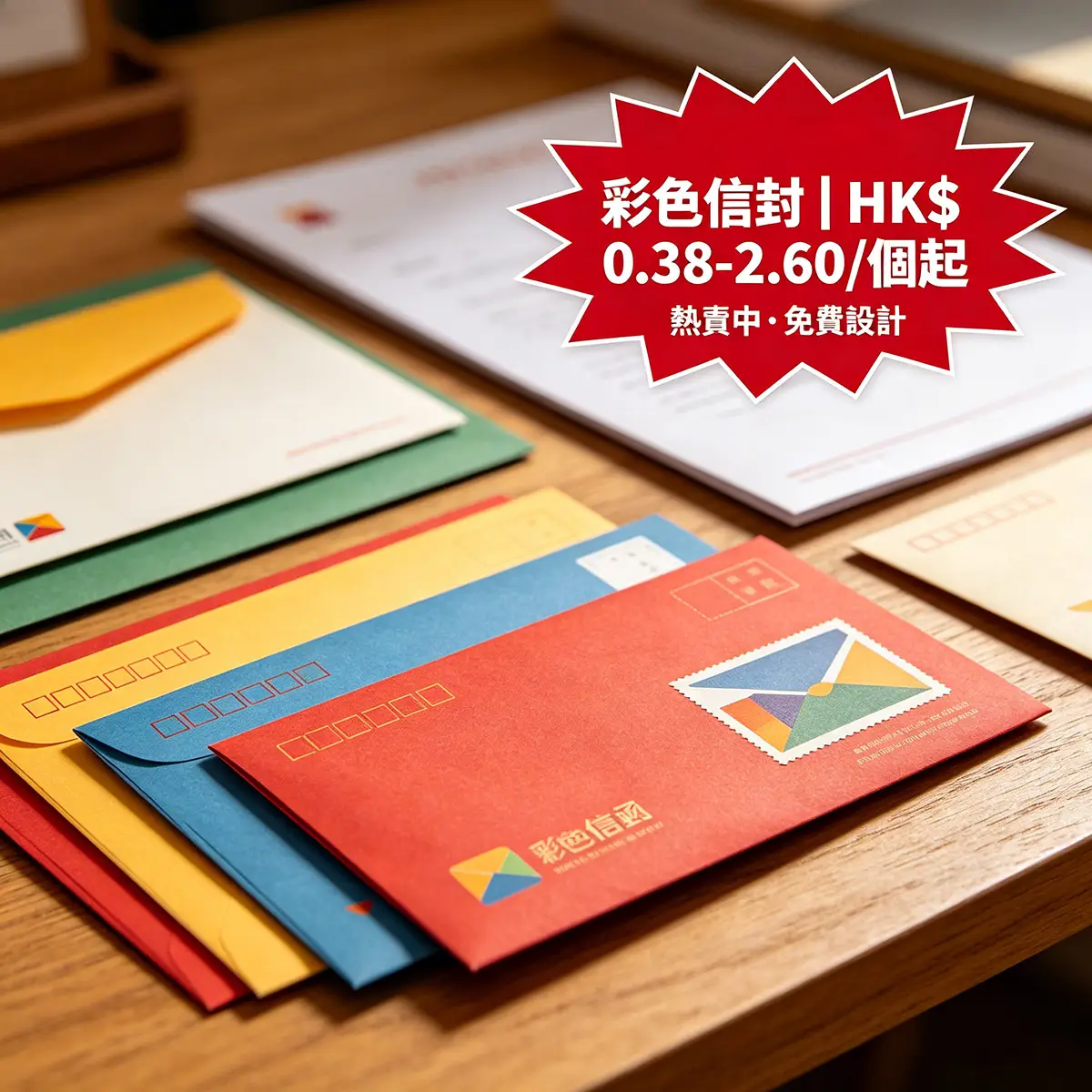 彩色信封 / 開窗信封 | 香港彩色信封印刷 80–120g 書紙／彩色書紙 | ZprintPro智印港 - 2
