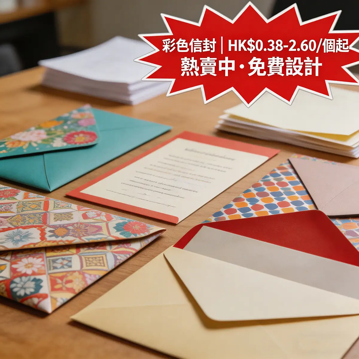 彩色信封 / 開窗信封 | 香港彩色信封印刷 80–120g 書紙／彩色書紙 | ZprintPro智印港 - 4