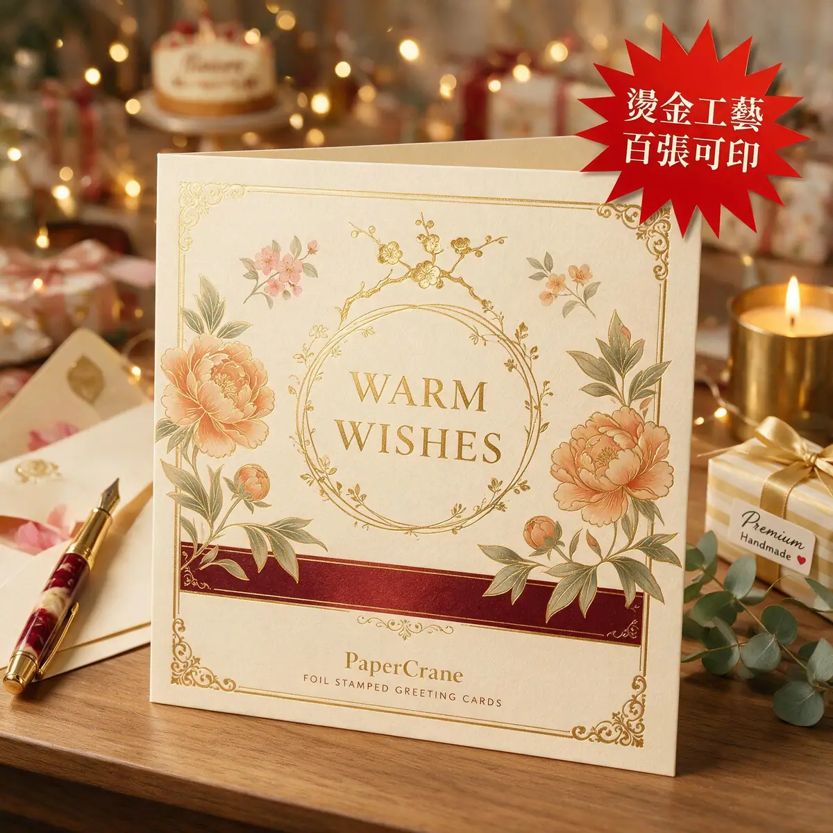 香港燙金/燙銀賀卡印刷 | 燙金/燙銀/玫瑰金賀卡,金屬光澤瞬間提升奢華感,聖 | ZprintPro智印港