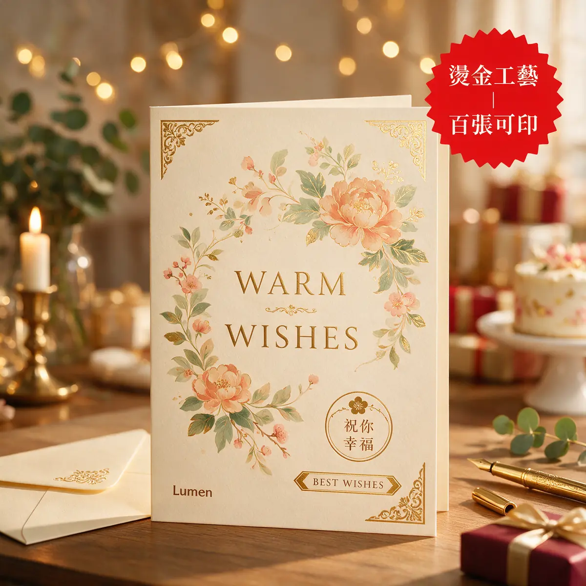 香港UV局部光油賀卡印刷 | UV 局部光油賀卡,Logo/图案加亮 + 啞面底 | ZprintPro智印港